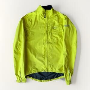 Gore Bike Wear Jacket Medium Neon Green Gore Tex Full Zip Cycling Outerwear